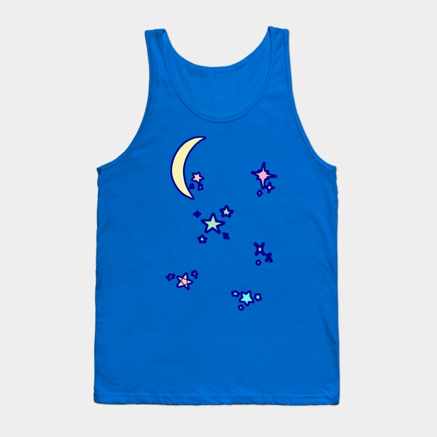 Moon and Stars Tank Top by saradaboru